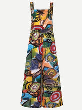 Abstract Printed Overalls Wide-leg Pants Jumpsuit Ins Street